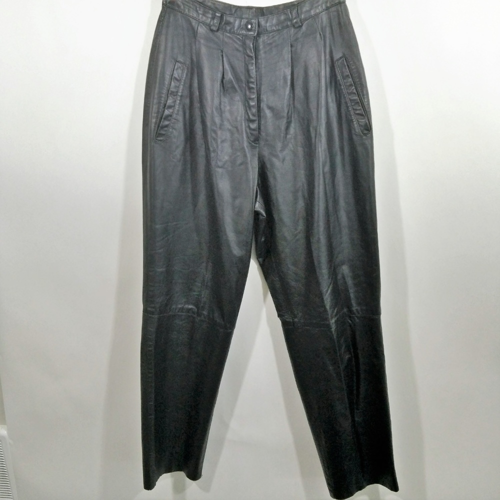 Genuine Soft Leather Black Pants Waist 28x31